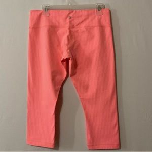 Lululemon Wunder Under Crop Pop Orange Pinstripe Leggings Women’s Size L